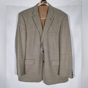 LAUREN RALPH LAUREN CREAM BLACK WOOL HOUNDSTOOTH SPORT COAT JACKET BLAZER